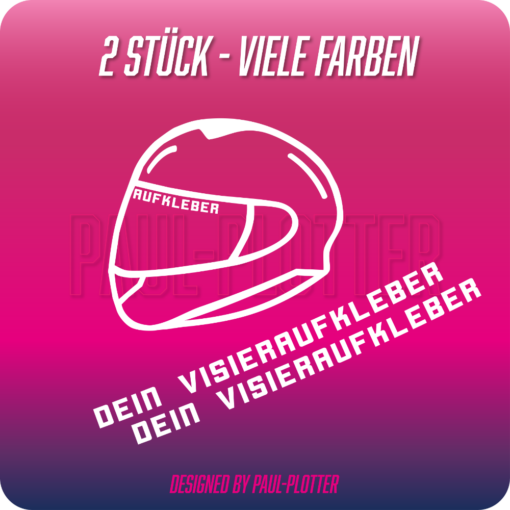 Aufkleber Motorrad Visiere 2-er Set Sticker Visieraufkleber Wunschname Name Visier bekleben Texte Motorradvisier beschriften
