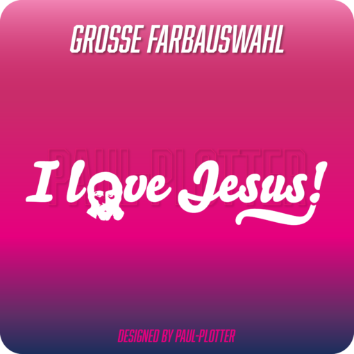 Aufkleber I love Jesus 18x3,9 cm Auto Schriftzug Gesicht Kirche Motorrad Sticker Christentum Gott Liebe