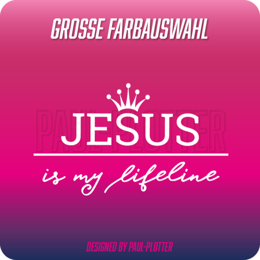 Aufkleber Jesus is my lifeline 15×8,6 cm Auto Kirche Gott Motorrad Sticker i love Krone Christen Glauben