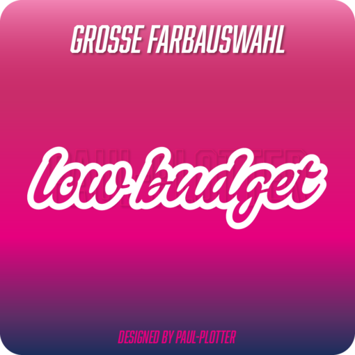 Aufkleber low budget 15x4,1 cm Auto Tuning Bus low cost Sticker Spruch Fun JDM DUB