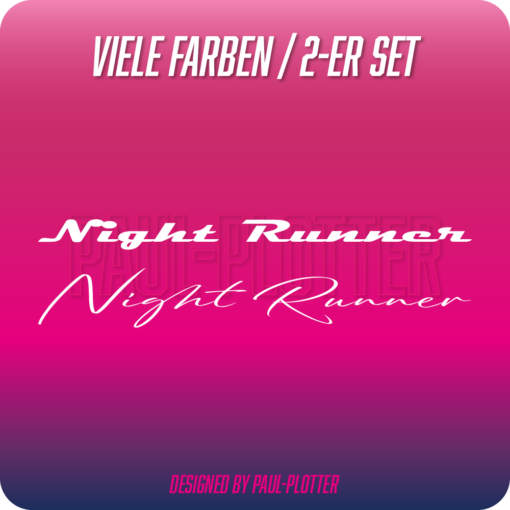 Aufkleber Night Runner 2-er Set Tuning 20 cm Auto Styling Decal Sticker Fun JDM DUB