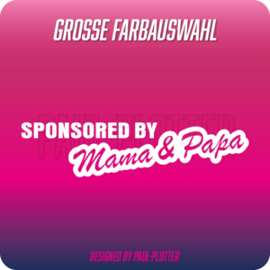Aufkleber Sponsored by Mama und & Papa 20x4,8 cm Sponsoring Geschenke Unterstützung Finanzierung Förderung Auto Motorrad Führerschein Geschenk Tochter Sohn