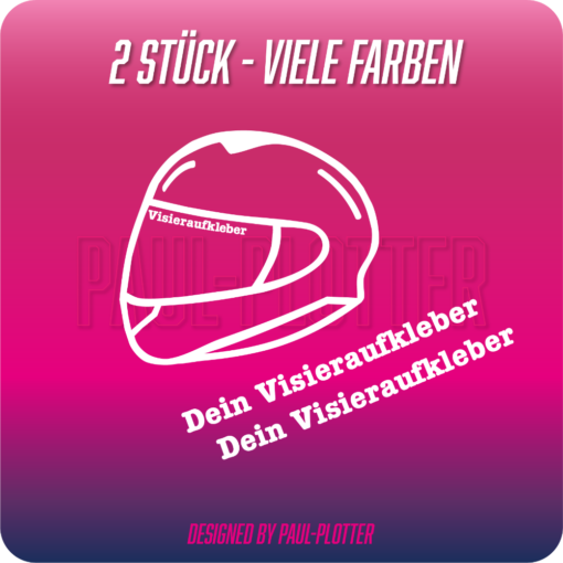 Aufkleber Motorrad Visiere 2-er Set Sticker Visieraufkleber Wunschname Name Visier bekleben Texte Motorradvisier beschriften