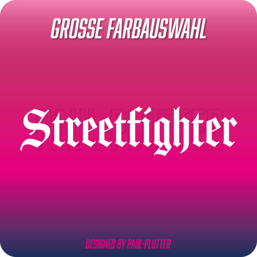 Aufkleber Streetfighter Decal 15x3,4 cm Auto Motorrad Biker Sticker Shocker Motorsport Jäger Kämpfer Krieger