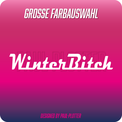 Aufkleber Winterbitch 15x2,3 cm Auto Motorrad Winterhure Sticker Bitch JDM DUB Winterauto