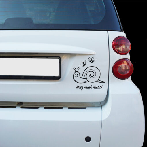 Aufkleber Hetz mich nicht 20x19,5 cm Fahranfängerinnen Schnecke Bienen Auto Sticker Anti Stress Decal – Bild 3