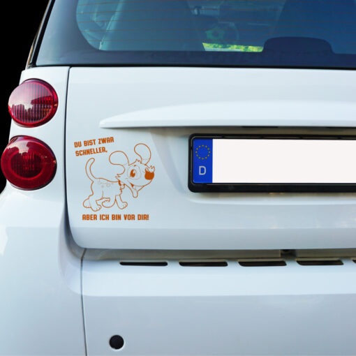 Aufkleber Hetz mich nicht 20x19,5 cm Fahranfängerinnen Hunde Sticker Auto Stress Sicherheit im Straßenverkehr – Bild 3