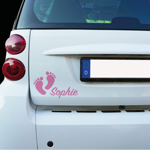 Aufkleber Fußabdrücke Kindername Babyfüße Mädchen Jungen Kleinkinder Kids Sticker Decal – Bild 3