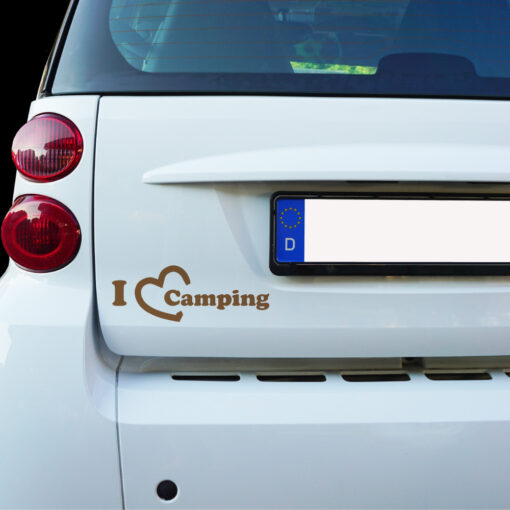 Aufkleber I love Camping 28x10 cm Outdoor Zelten Bus Bulli Wohnmobil Van Camper Wohnwagen Campervan Autoaufkleber – Bild 3