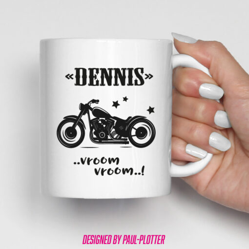 Tasse mit personalisiertem Namen für Motorradfahrer Custom Biker Bobber Shopper Cafe Racer Cruiser Vintage Chopper – Bild 2