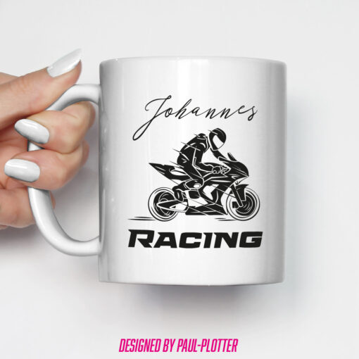 Tasse für Rennfahrer mit Namen Geschenk Biker Moto GP Moped Motorrad Superbike Supersport Streetfighter
