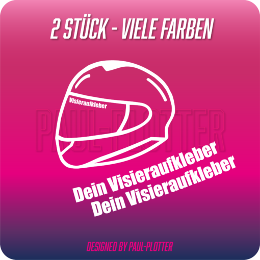 Aufkleber Motorrad Visiere 2-er Set Sticker Visieraufkleber Wunschname Name Visier bekleben Texte Motorradvisier beschriften